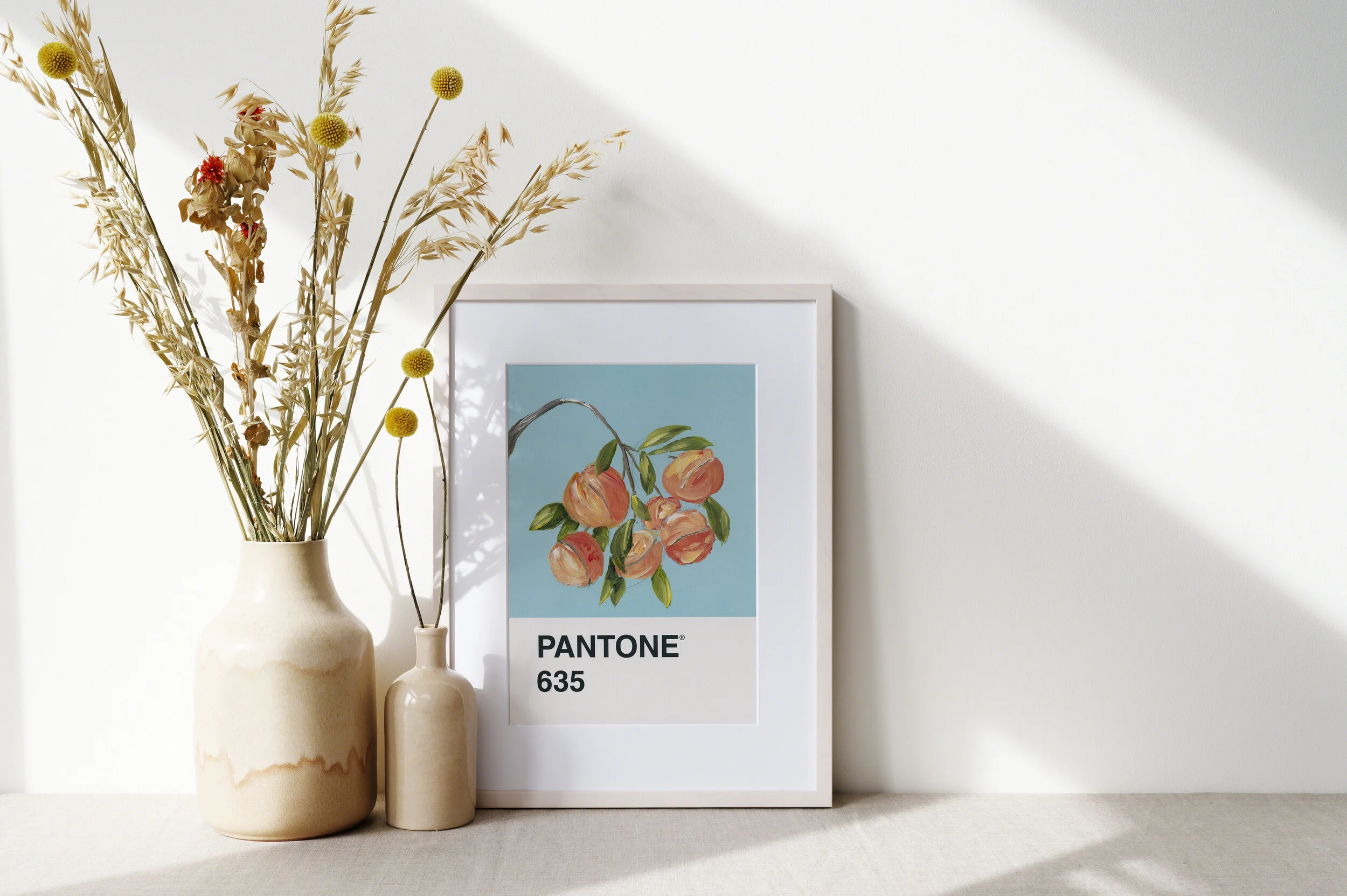 Day 83 - Peachy on blue - Print