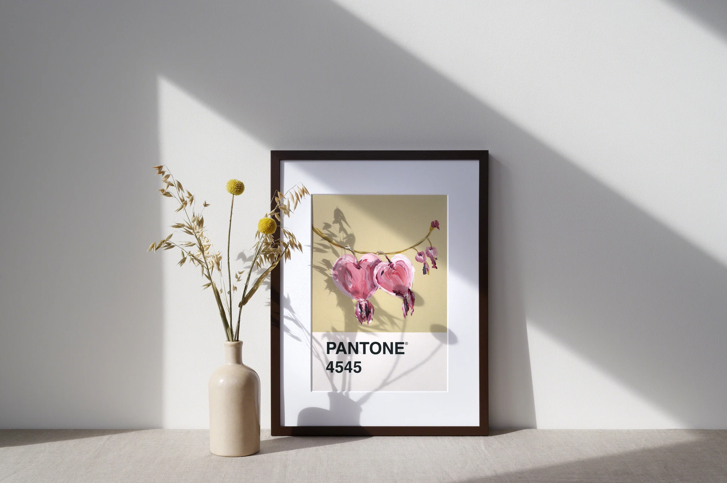 Day 87 - Bleeding Hearts on tan - Print