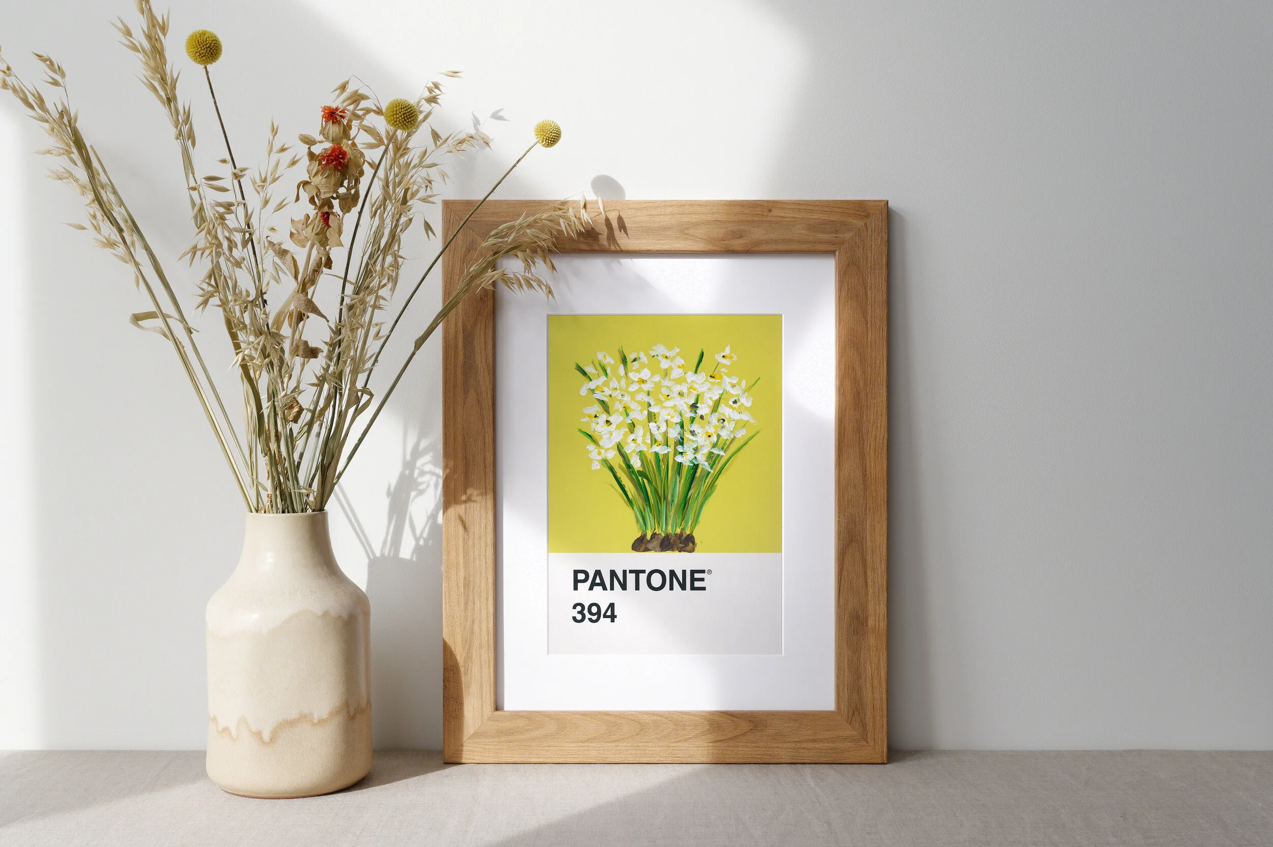 Day 92 - Paper Whites on yellow - Print