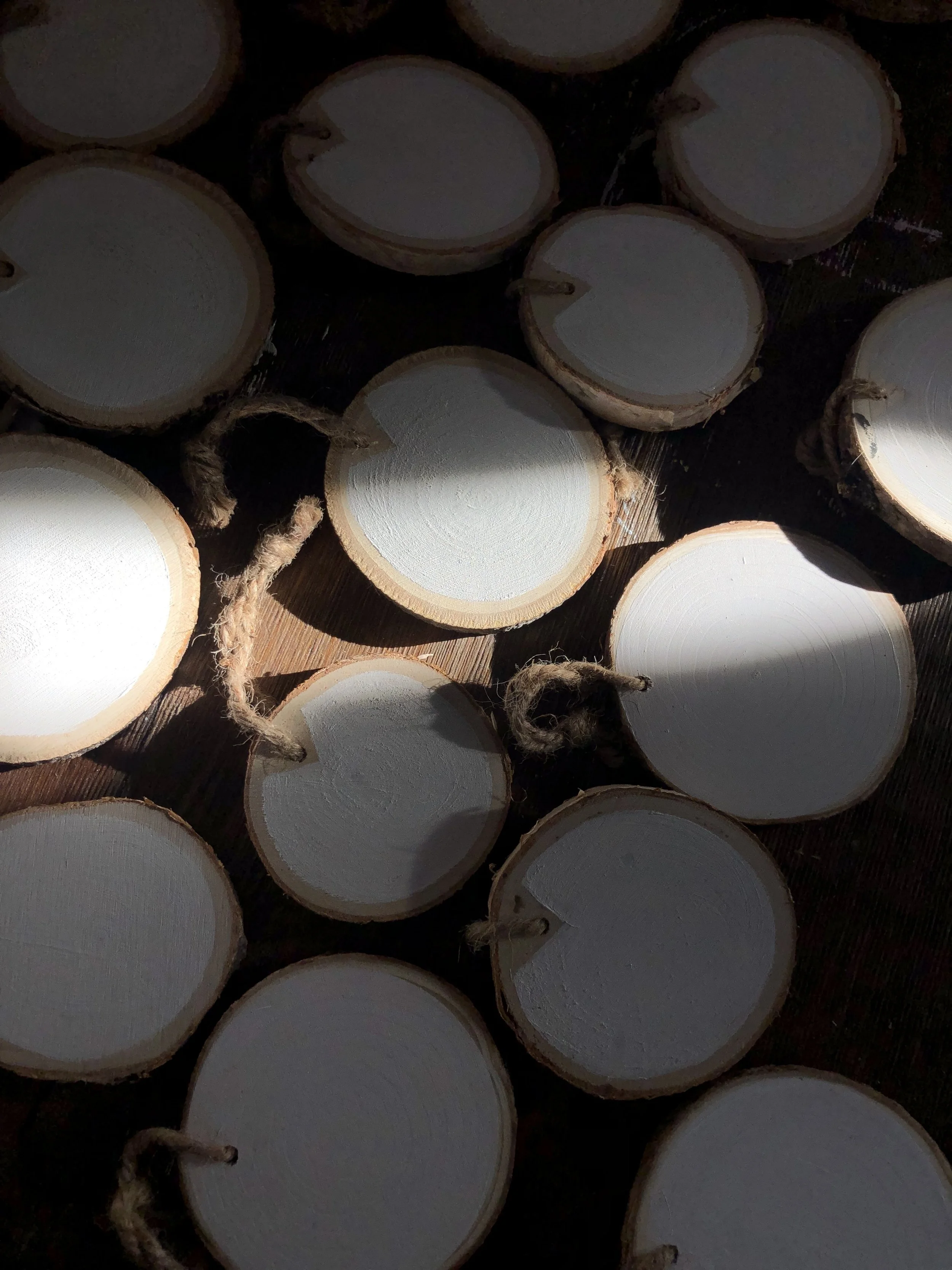 Custom Painted Wood Slice Town Ornament