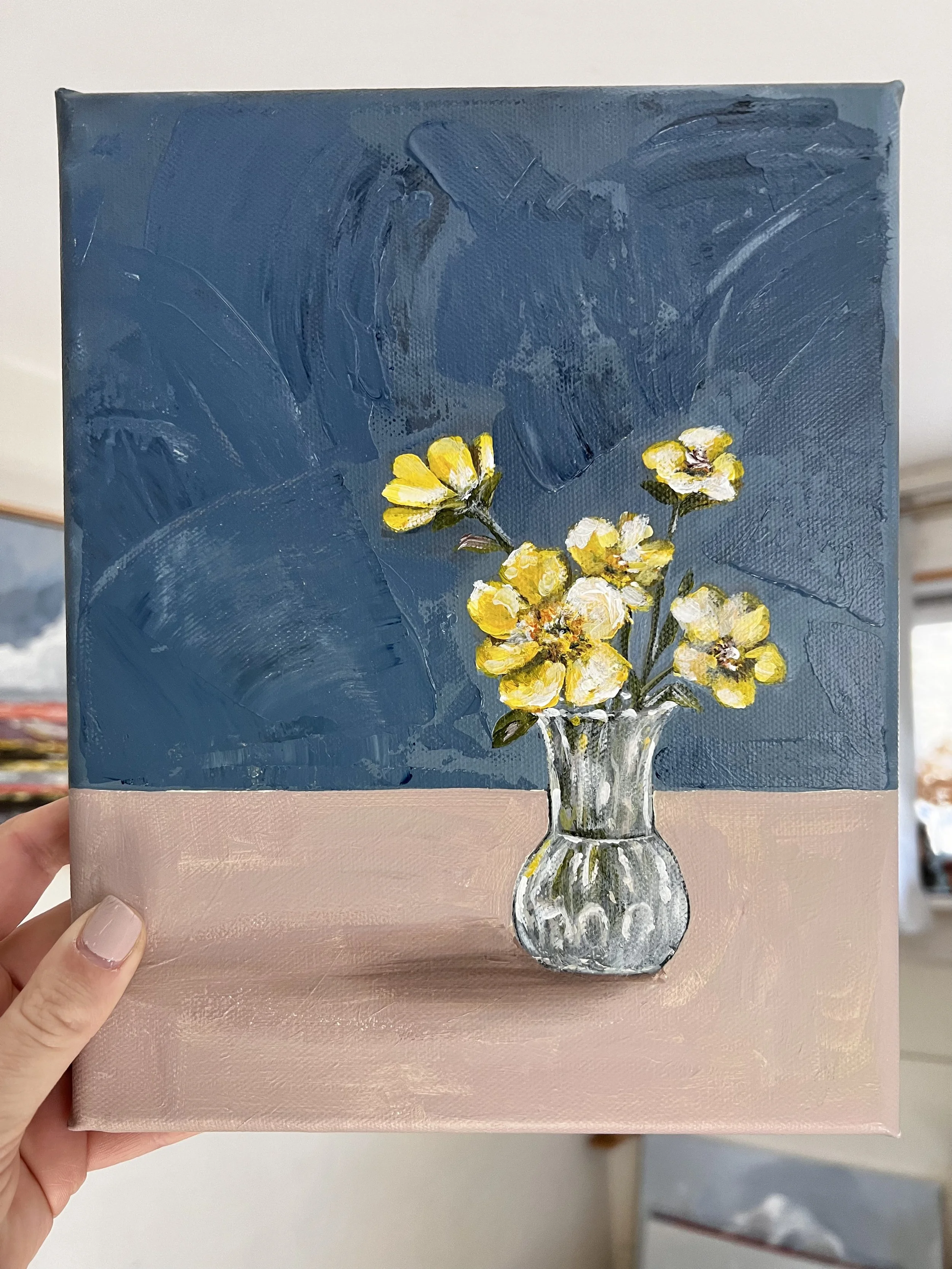 "Chosen By Tiny Hands" an 8x10" vertical canvas painting