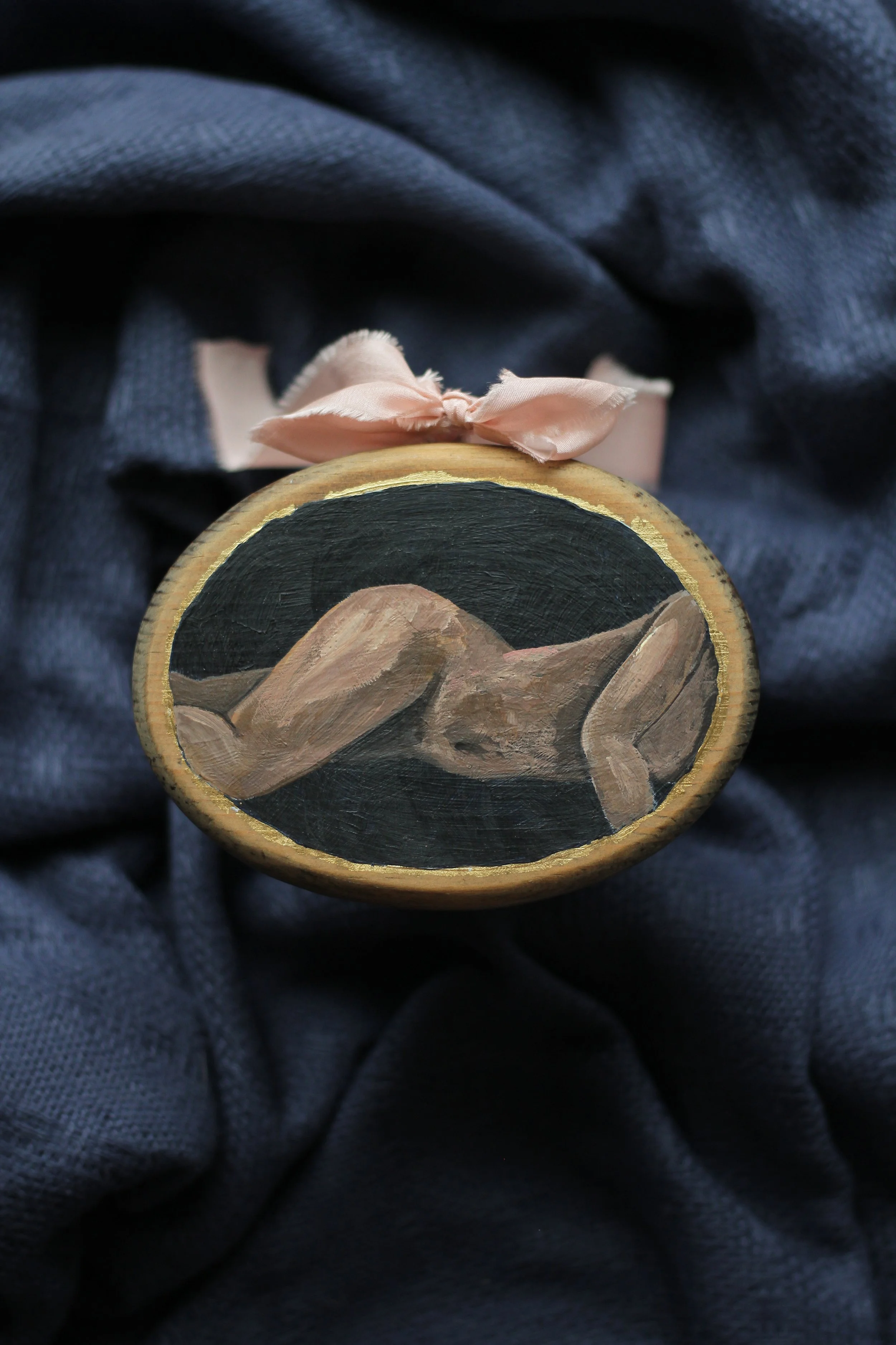 "soft" - 5x3.5" horizontal oval wood plaque