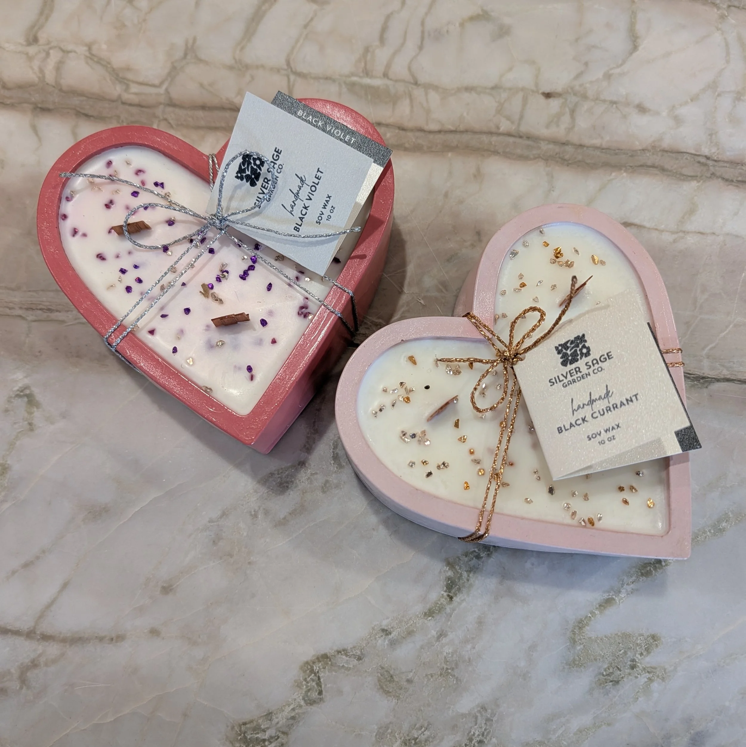 (Add On) Gold Fleck Heart Candle