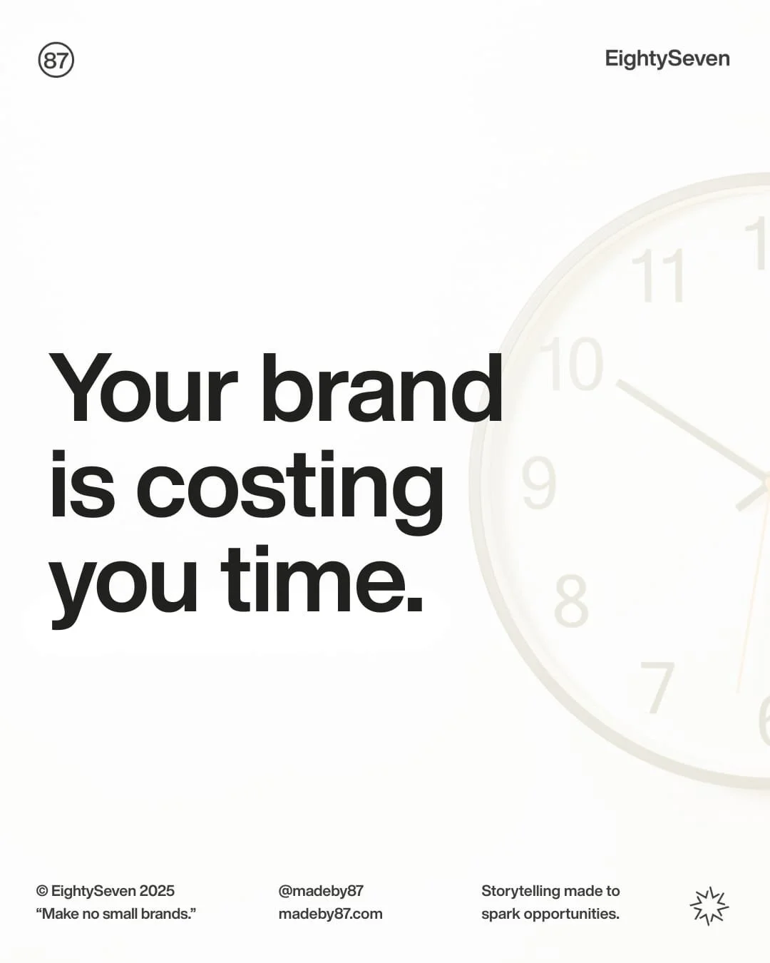 Founders rarely connect brand clarity to operational speed.

But every unclear decision compounds into delays, rework, and friction.

Inside this carousel, we break down how unclear brands quietly tax your time.

If your team feels slower than it sho