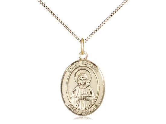 14K Gold Filled Saint Lillian medal on 18 inch GF chain