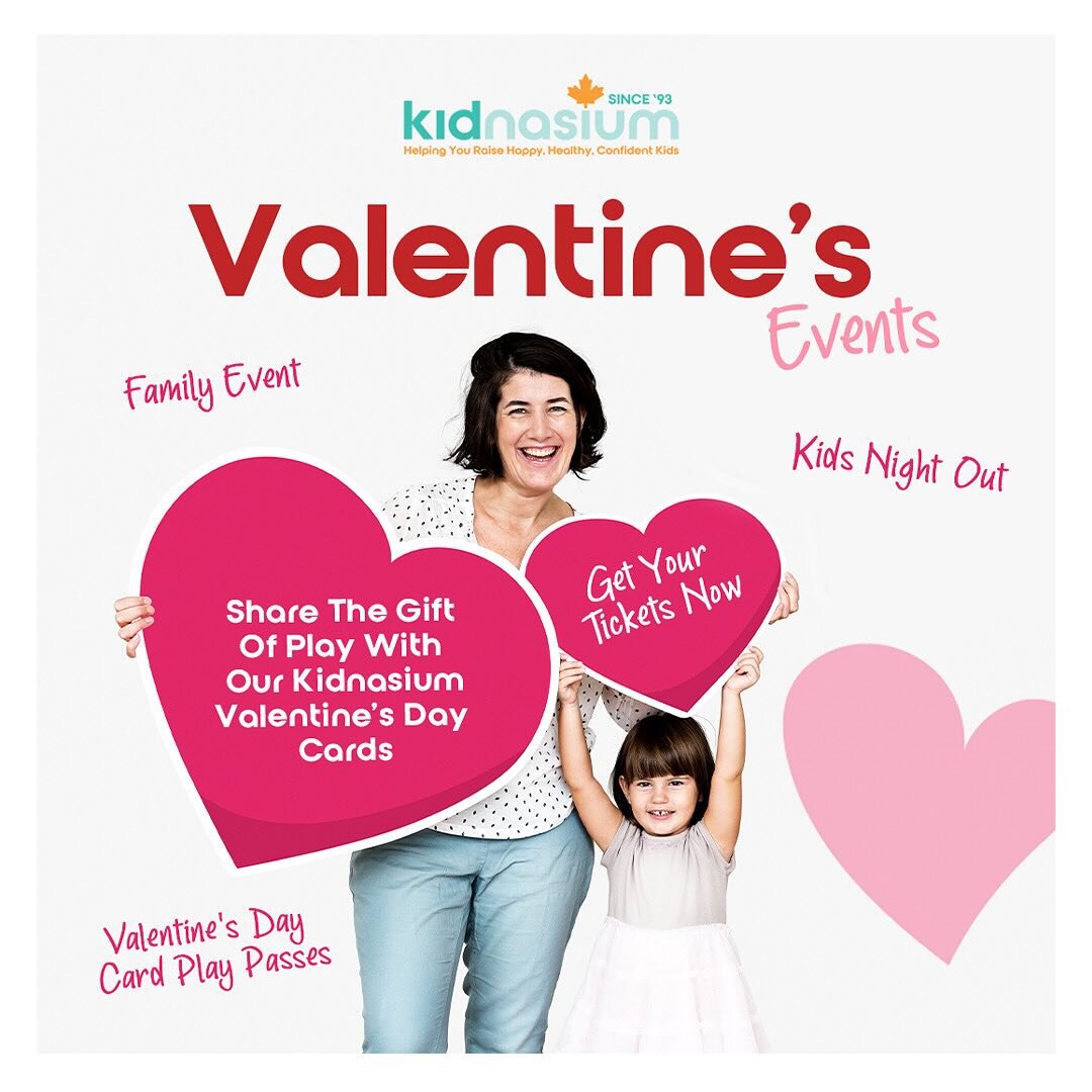 Join us for Kidnasium Valentine&rsquo;s Day fun with our upcoming events! Share the gift of play with our Valentine&rsquo;s Day card play passes! 💌 

Swipe to learn more or visit www.kidnasium.ca/valentine 

@kidnasium_lawrencepark 
@kidnasium_upper