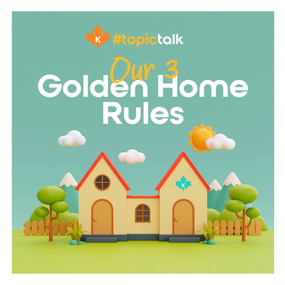 #topictalk: Our 3 Golden Home Rules 
Every household has its own set of rules that help our children understand their boundaries and help keep them safe and disciplined. We wanted to share 4 house rules that help establish honesty, openness, safety a