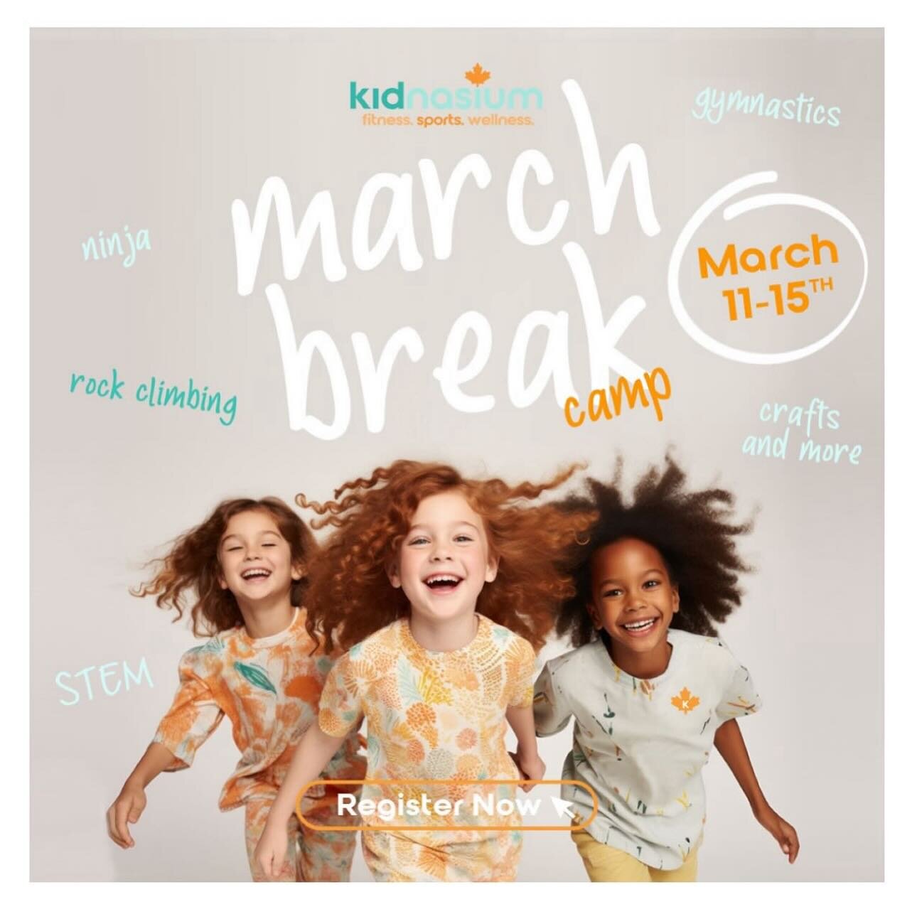 Have you signed up for March Break Camp yet? Join us March 11-15 for March Break camp at both locations. Register now!app.iclasspro.com/portal/kidnasium/camps/2 or learn more at www.kidnasium.ca/marchbreakcamp

#happyhealthyconfidentkids #torontokids