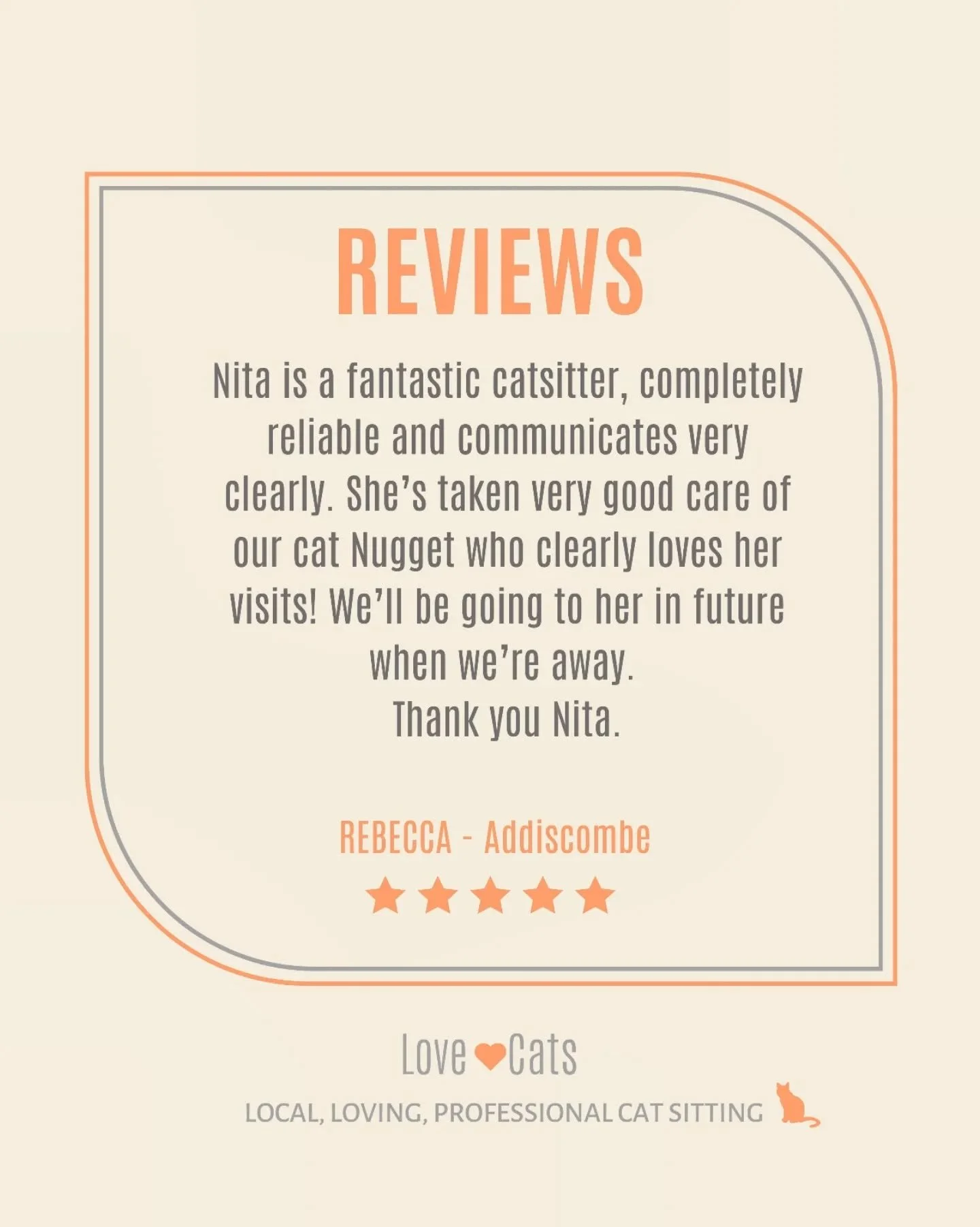 Thank you for your thank yous 🙏 ☺️ Especially when things are this overwhelmingly busy, it's good to know the service is valued and we are doing well. Reliability is one of the KEY characteristics for a cat sitter, and we pride ourselves on offering