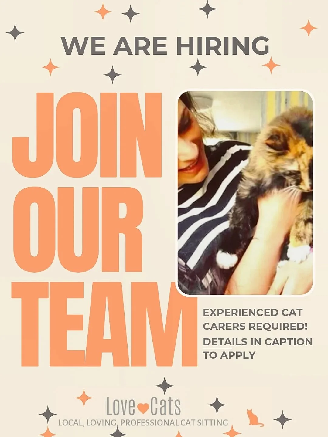 Do you have cat care experience?
Would you like flexible working hrs?
Are you available over the festive period?
Do you live in/local to Croydon?
Then WE WANT YOU ON #teamcat

Cat Sitters wanted! I'm looking for a flexible team player, who's also hap