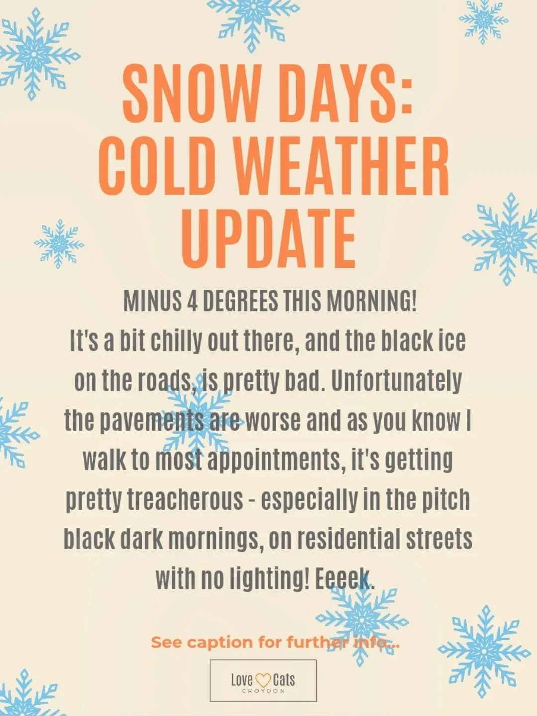 MINUS 4 DEGREES THIS MORNING! 🥶 Hat, scarf, and gloves day. But it's almost impossible to avoid the ice ❄️

SO just while this continues, I'm going to avoid the danger of slipping and falling as much as possible by starting later in the AM once it's