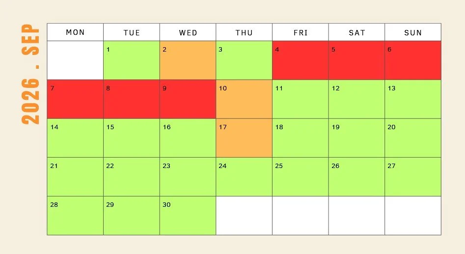Love Cats Croydon cat sitter availability calendar Sept 2026