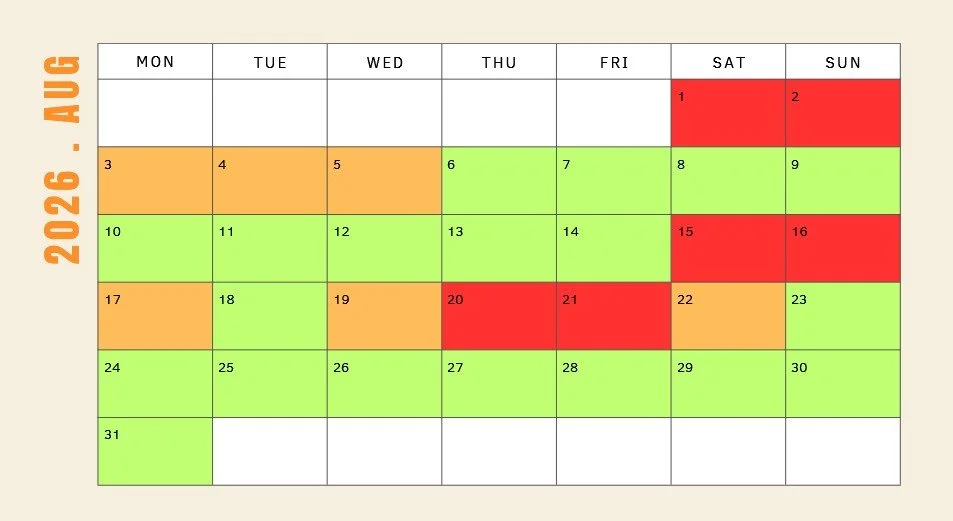 Love Cats Croydon cat sitter availability calendar Aug 2026