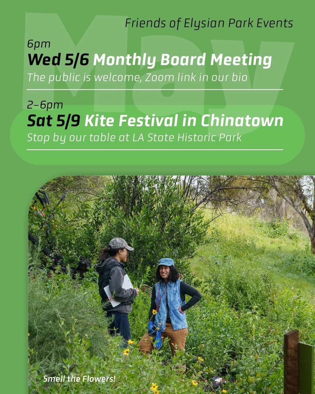 &mdash;&mdash;> So many May things to do outside! Shine LA Echo Park Clean-Up, the Kite Festival at LA State Historic Park, plus some workdays and Draw Day with @bringyourownpen will be back with us again. Visit our Linktree above for additional i