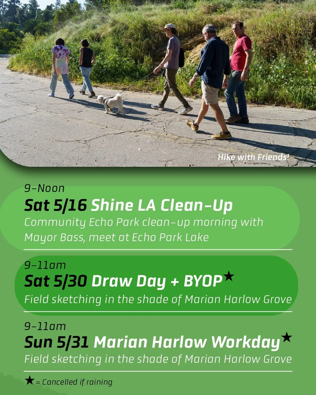 &mdash;&mdash;> So many May things to do outside! Shine LA Echo Park Clean-Up, the Kite Festival at LA State Historic Park, plus some workdays and Draw Day with @bringyourownpen will be back with us again. Visit our Linktree above for additional i