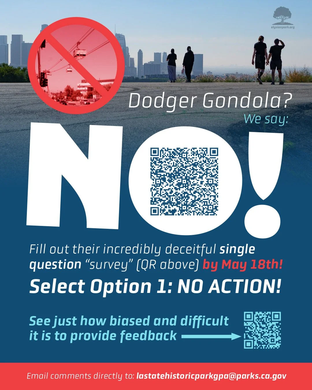 &mdash;&mdash;>Complete this one question survey! 

It closes soon - May 18th.

From Stop the Gondola:
The California State Park and Recreation Commission has a &ldquo;virtual open house&rdquo; to gather public comments ahead of its consideration 