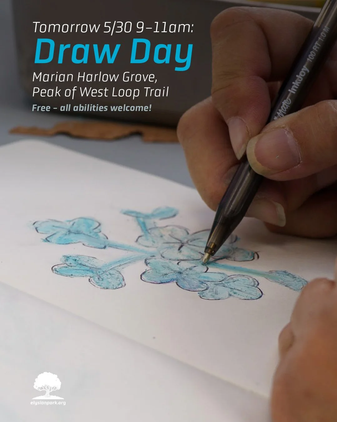 &mdash;&mdash;> Join @bringyourownpen and FoEP tomorrow for a chill morning of nature and drawing! Bring a camp chair or something comfy to sit on, some water and your sketch pad/tools. We&rsquo;ve got a few extras if you need them. No hiking requ