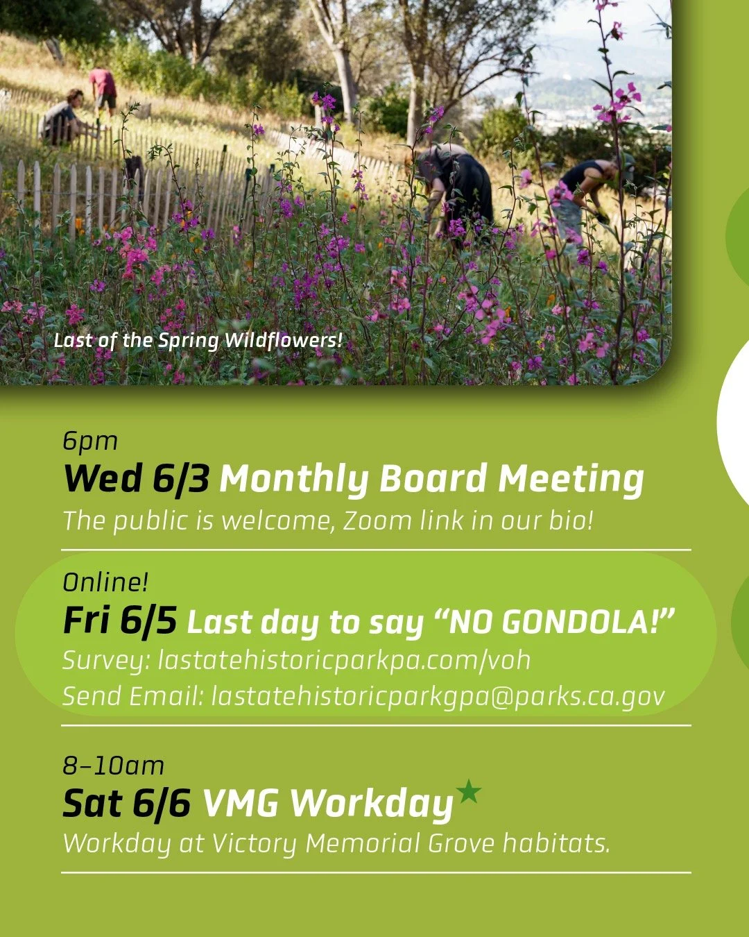 &mdash;&mdash;> 6/3 Wednesday, 6pm:
Our Board Meeting is via Zoom, as usual, on the first Wednesday of the month, it is open to the public. Zoom link in Linktree.

6/5, Friday Online:
Your last chance to say &ldquo;NO&rdquo; to the state&rsquo;s i