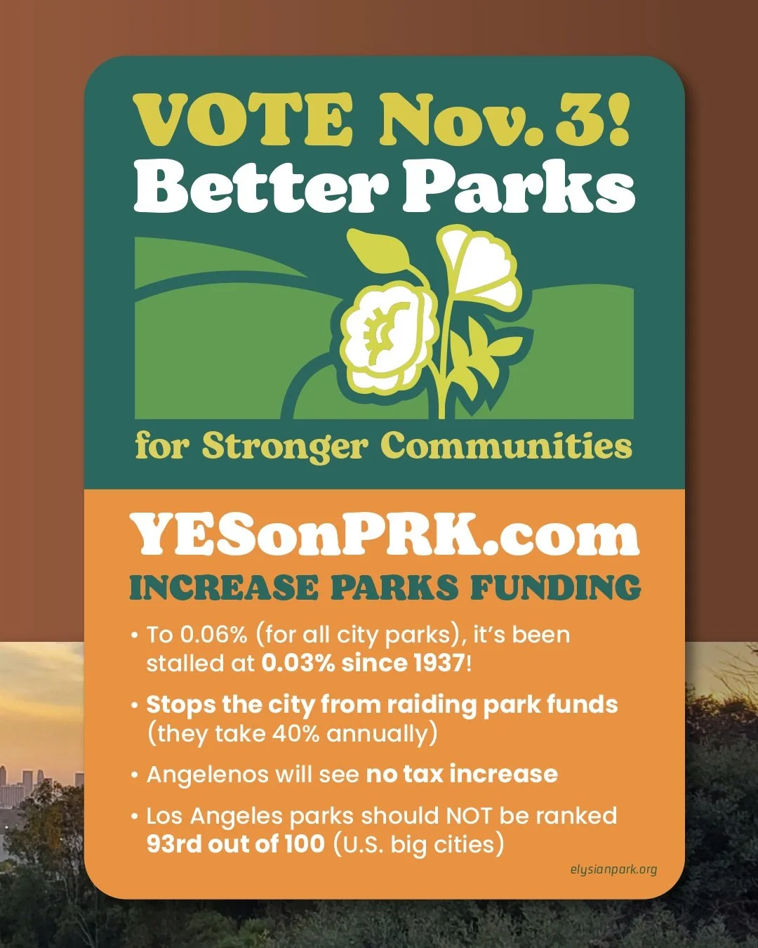 &mdash;October 2026 in Elysian Park

&mdash;Board Meeting: October 7th, 6pm. Public welcome, via Zoom (link in bio)

&mdash;Saturdays have light Workdays, 8-10am. Victory Memorial Grove, October 10th; Marian Harlow Grove, October 17th, (directions in