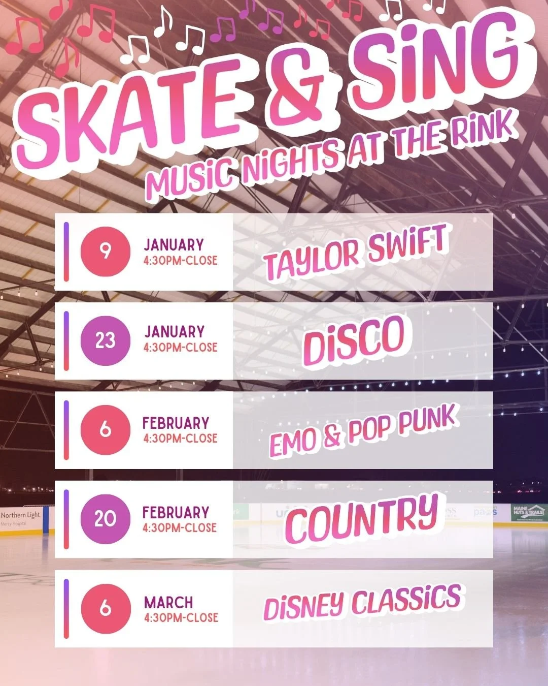 Skate &amp; Sing - Music Nights At The Rink - Disco