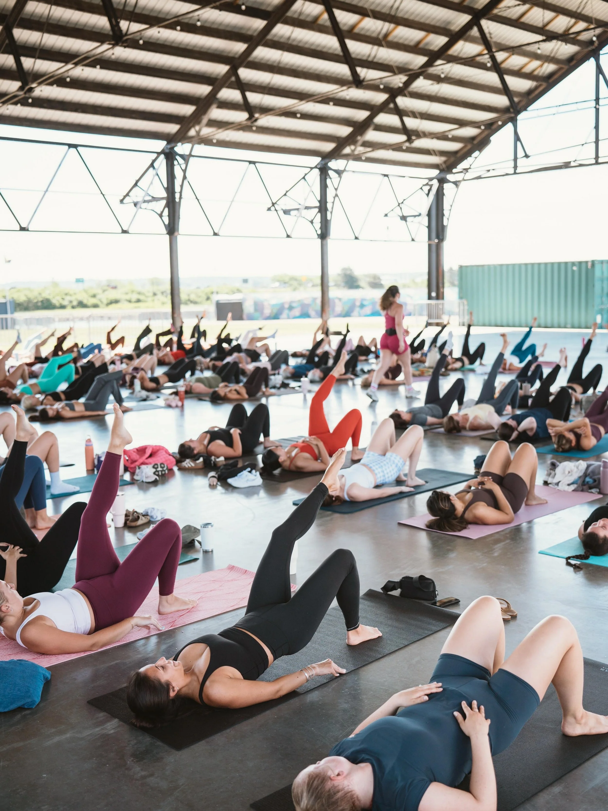 A different kind of gathering under the Pavilion. 🧘&zwj;♀️

#portlandmaine #maine #wellness #events