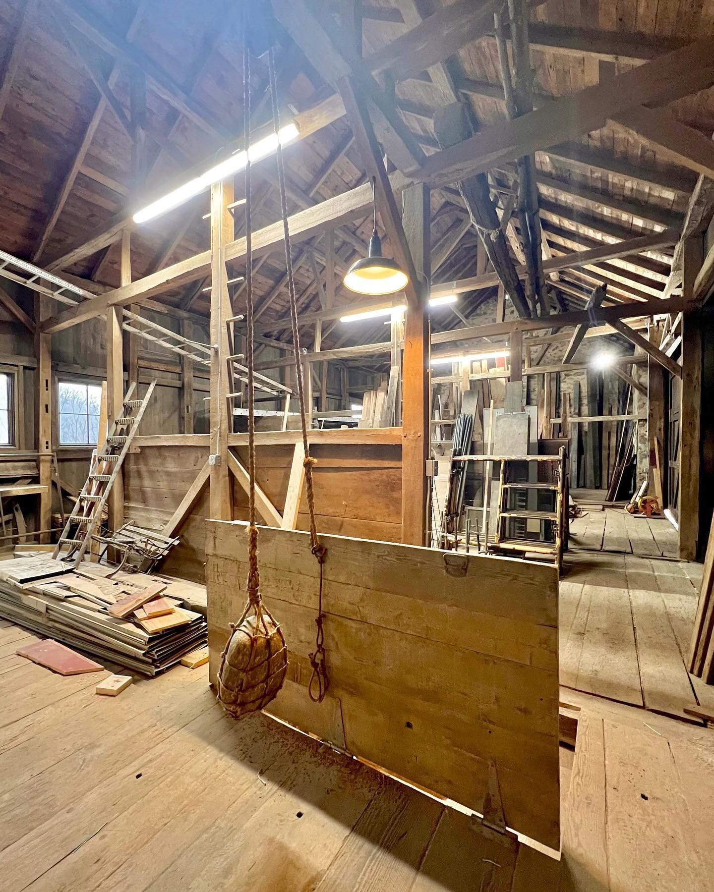 #fromthefield Renovation of a barn originally built in 1867 in progress at our farmstead project in Central PA.  Along with repointing and reinforcing where required, new windows, doors, lighting, stalls, and equipment will bring this barn back onlin