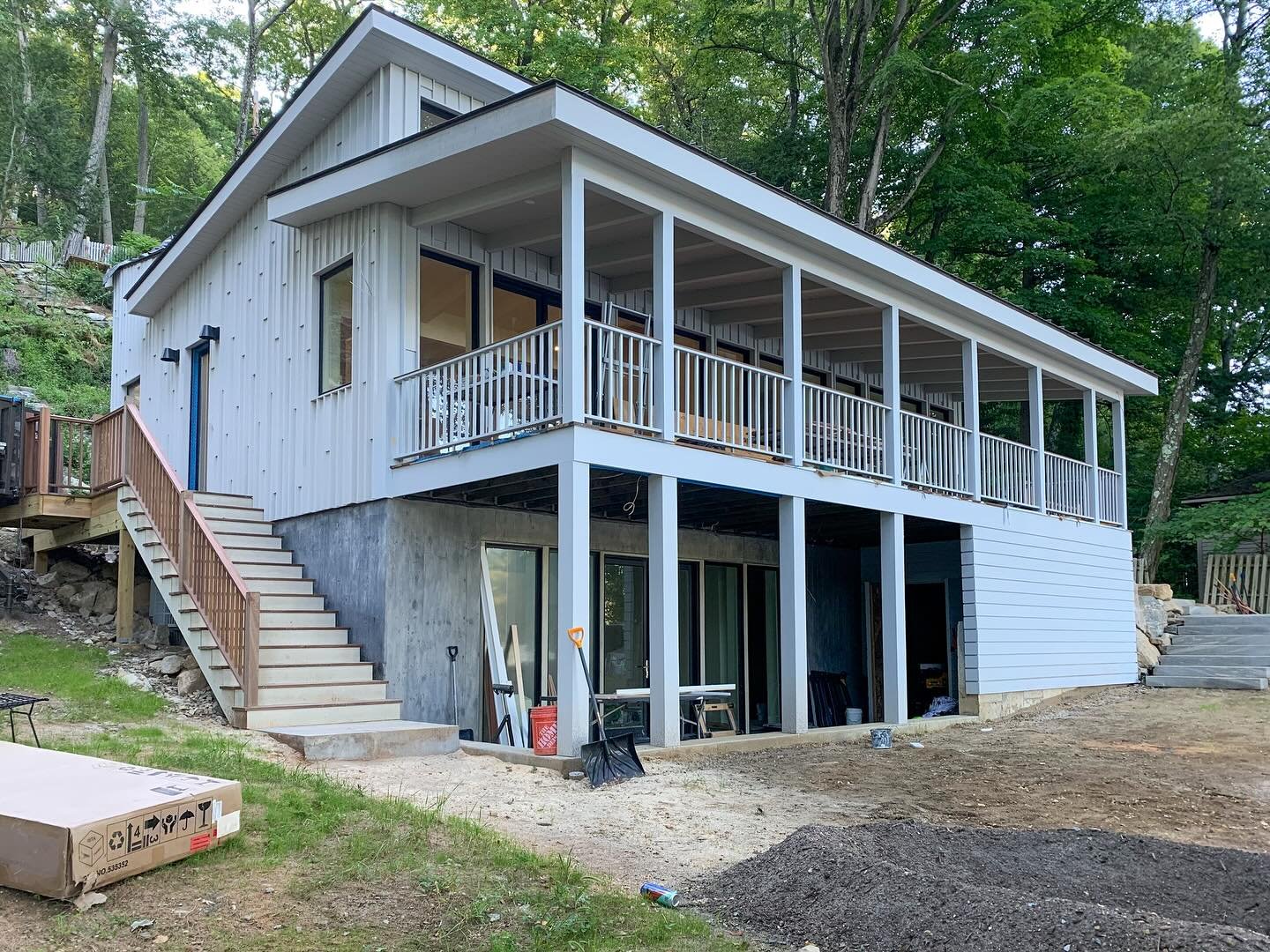 Nearly done at the lake house!