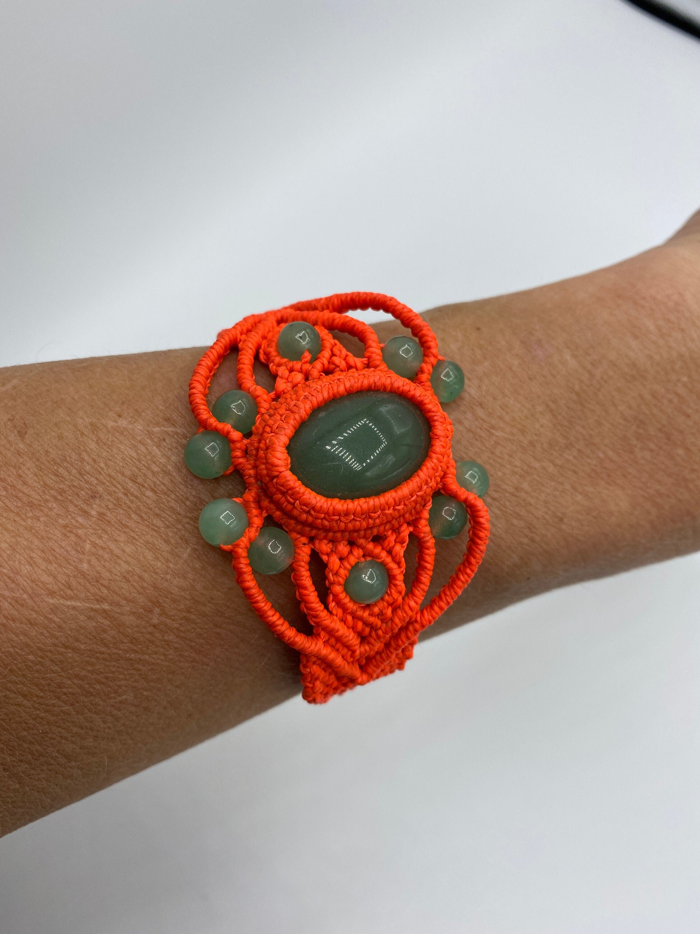 Hand Woven Bracelet with Jade