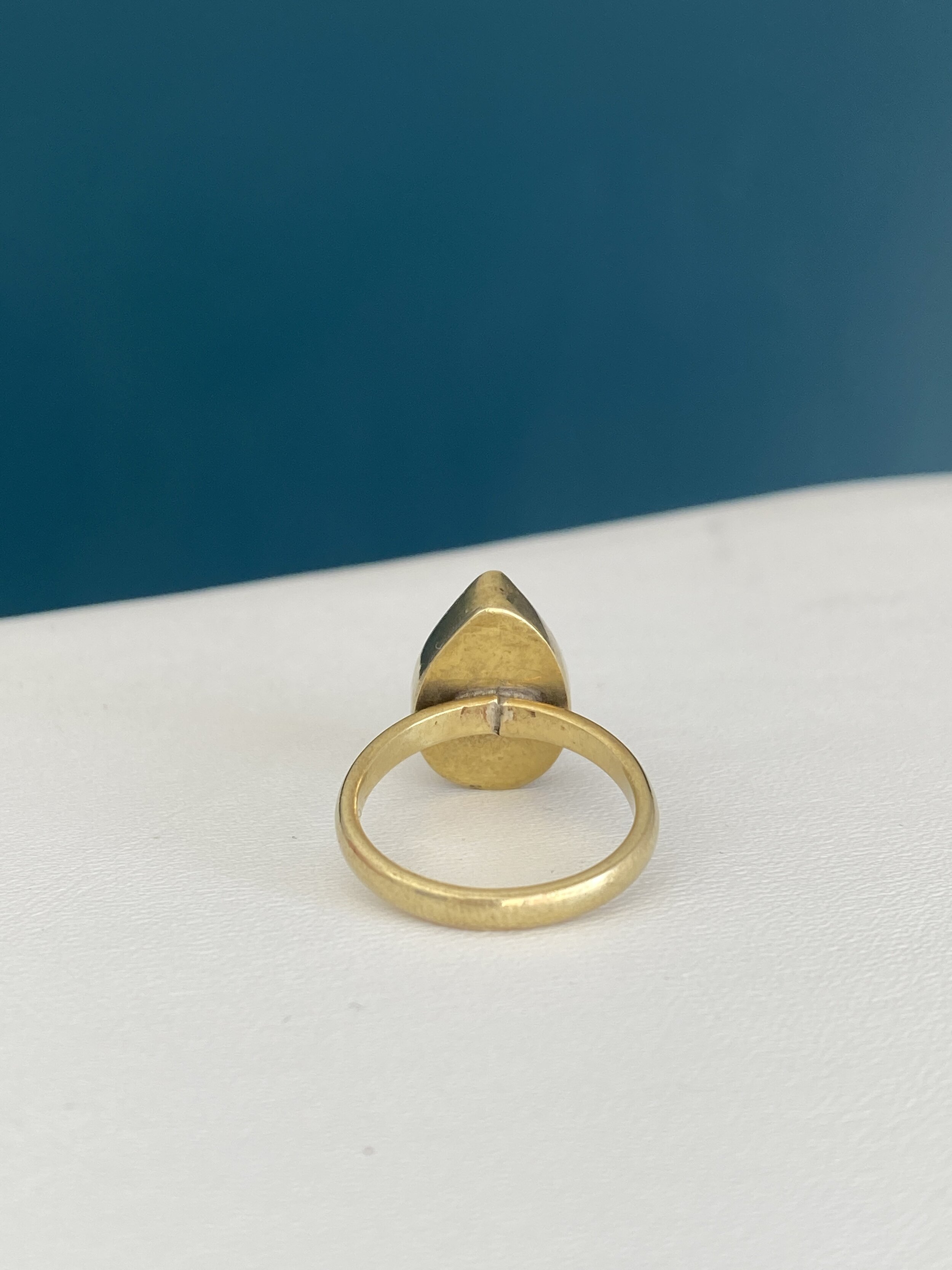 6.5-6.75 Labradorite-Brass Ring