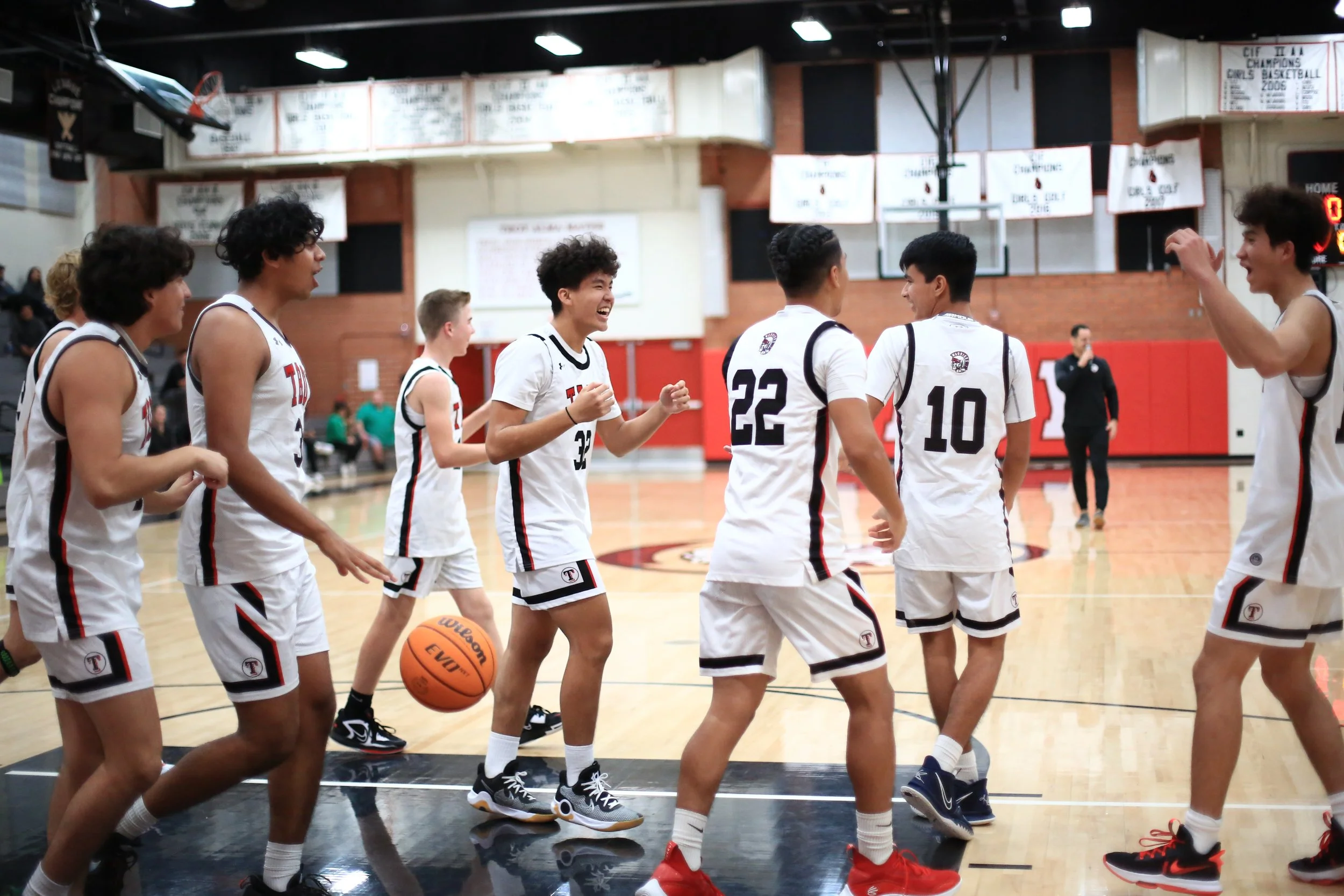 High School Boys Playing Basketball