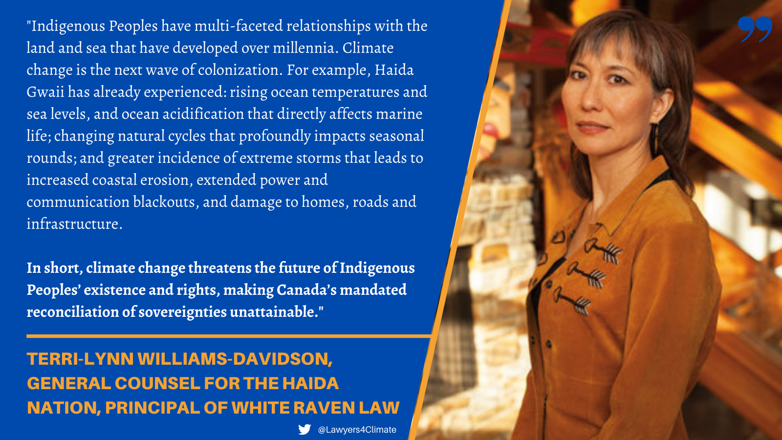  Terri-Lynn Williams-Davidson comments on climate impacts on Indigenous communities 