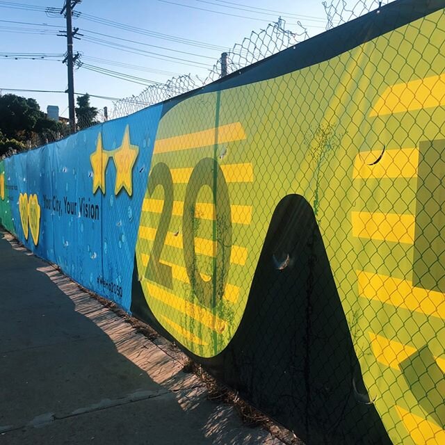 Look! It&rsquo;s the banner and pole banner we designed for @wehocity &lsquo;s Vision 2050 campaign 💚💛💙 West Hollywood Vision 2050 is a 30-year strategic plan which will enable the community to address its issues and re-examine its purpose and a d