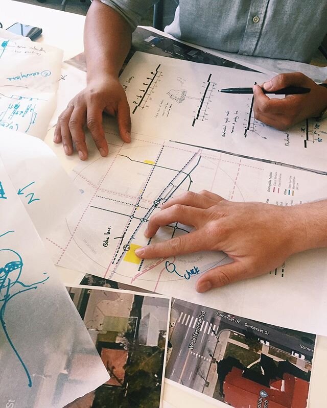 Today we are thinking about the area near Exposition and Crenshaw in Los Angeles as a part of our streetscape design project! We are conceptualizing public space improvements. The new Crenshaw North terminus Metro station will create a major transit 