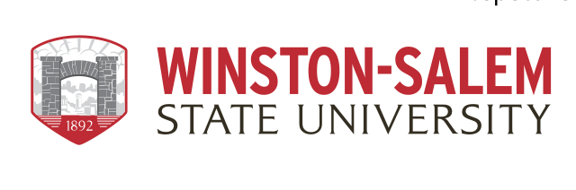 Winston-Salem State University logo, red and black text on white background