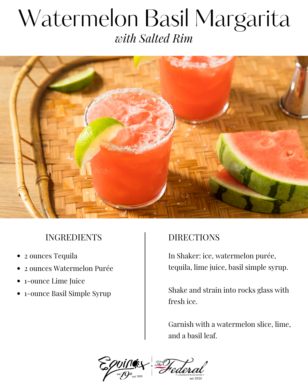 Watermelon Basil Margarita