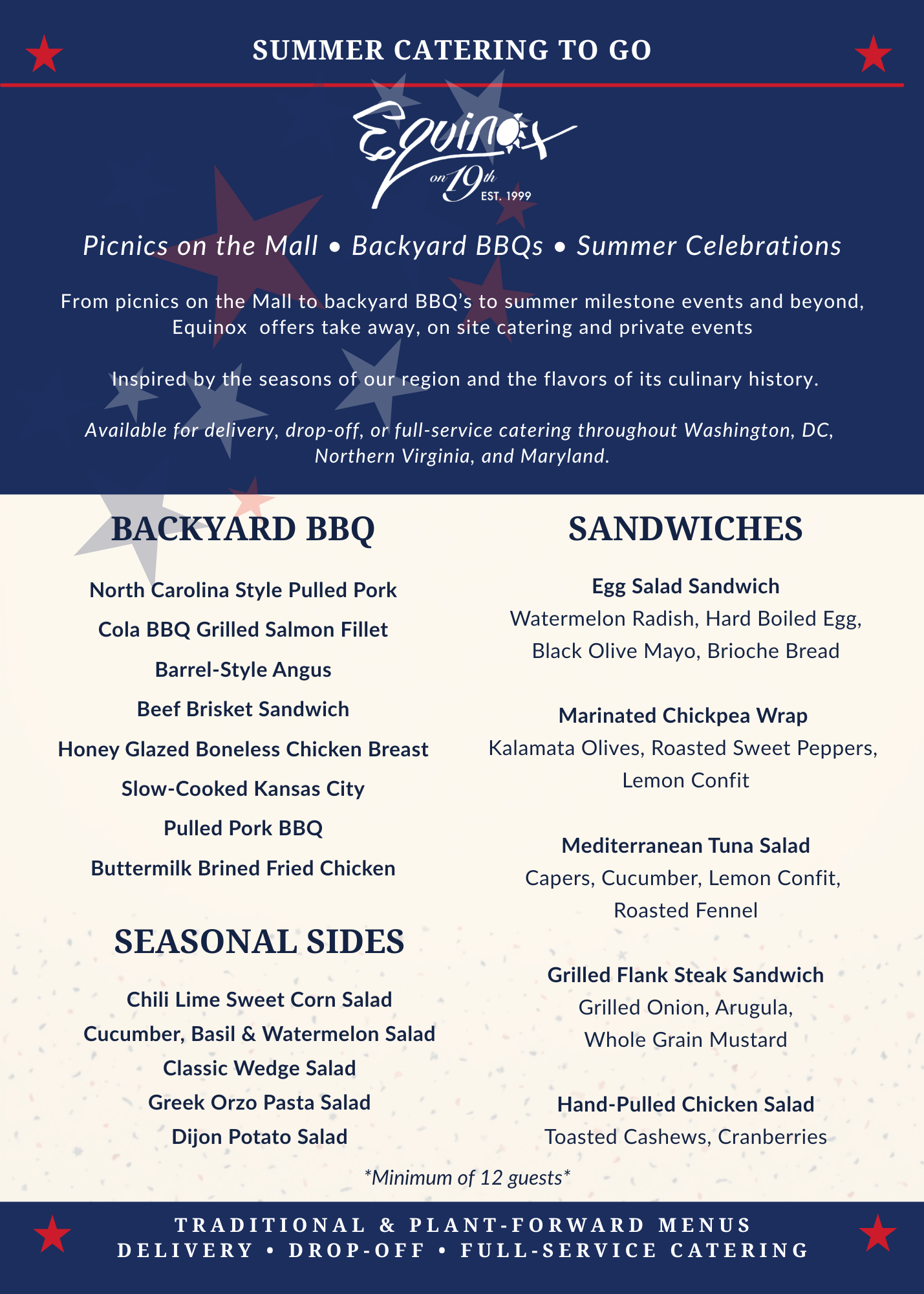 Equinox 250 Celebration Summer Catering To Go Packages