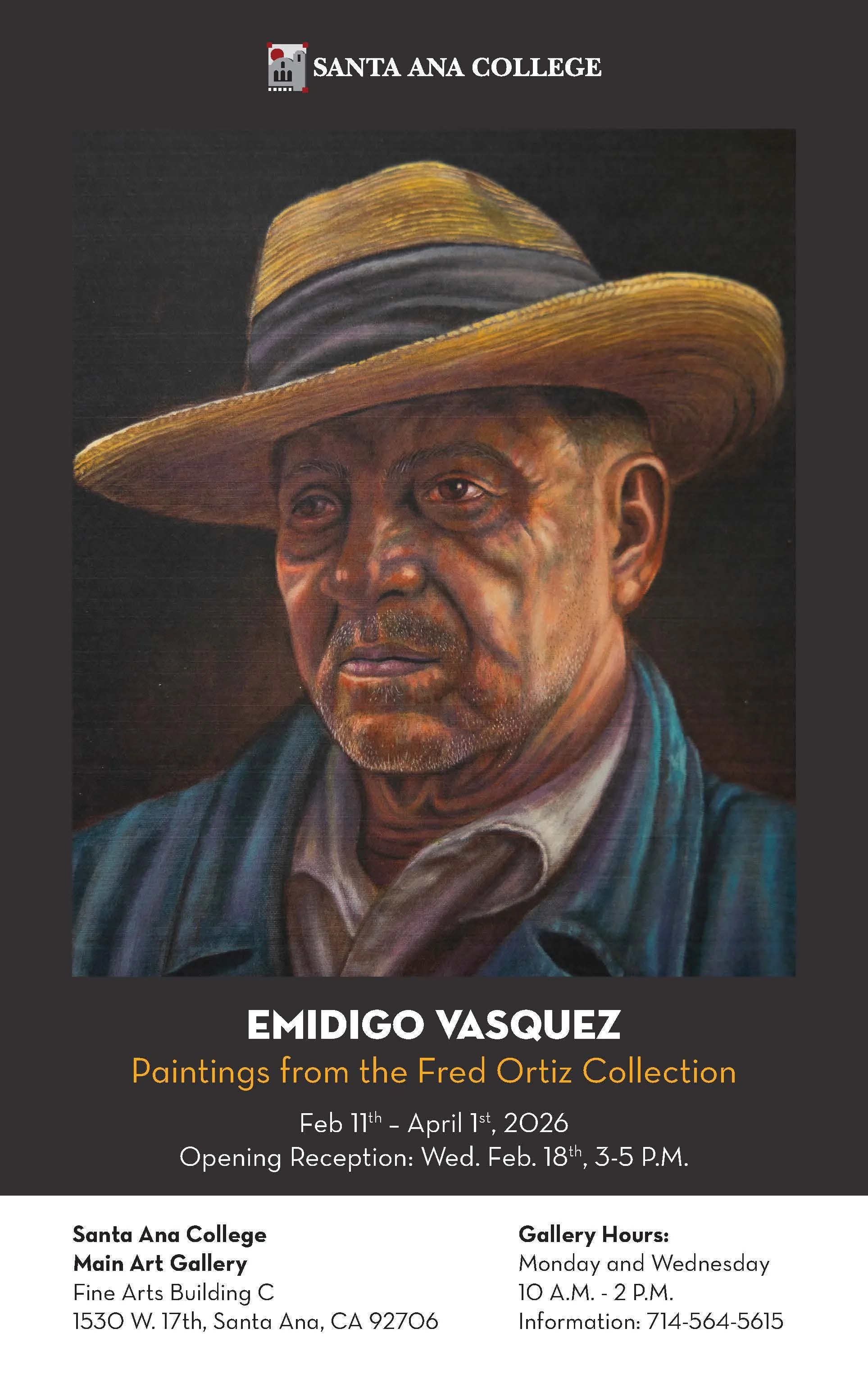 Painting of man in hat with deeply lined face