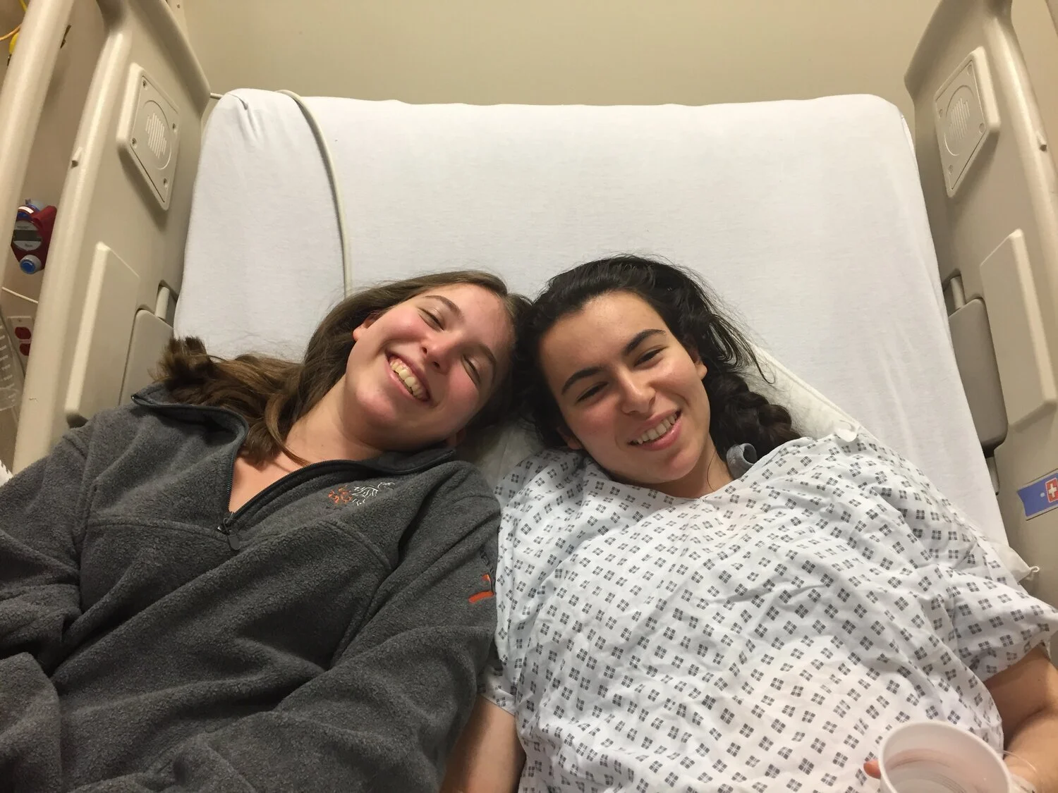 Me with my younger sister in the hospital. My family’s support has been critical throughout this whole process.