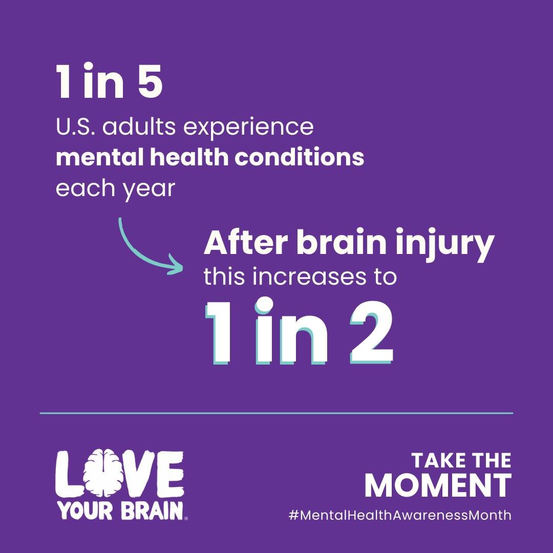 May is #MentalHealthAwarenessMonth and we want to be sure our community is taken care of.

Mental Health = Brain Health, and for those who've experienced a traumatic brain injury (TBI) or concussion, the risk of being impacted by a mental health cond