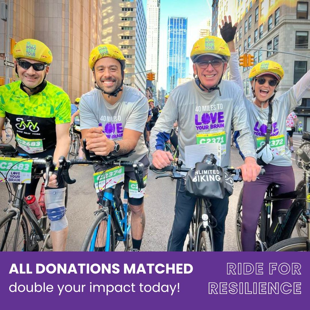 All donations to Ride for Resilience are NOW DOUBLED! 🎉🎉🎉 Meaning you can make an even bigger impact on our community, giving thousands of people the opportunity to build resilience.

One anonymous donor recognizes the energy, generosity, and powe