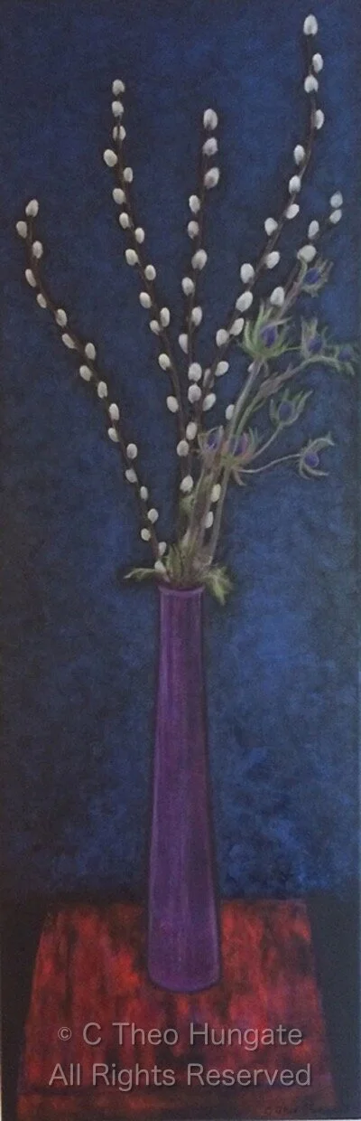 DD Vase I, 2018, acrylic on canvas, 36"x 12", $450