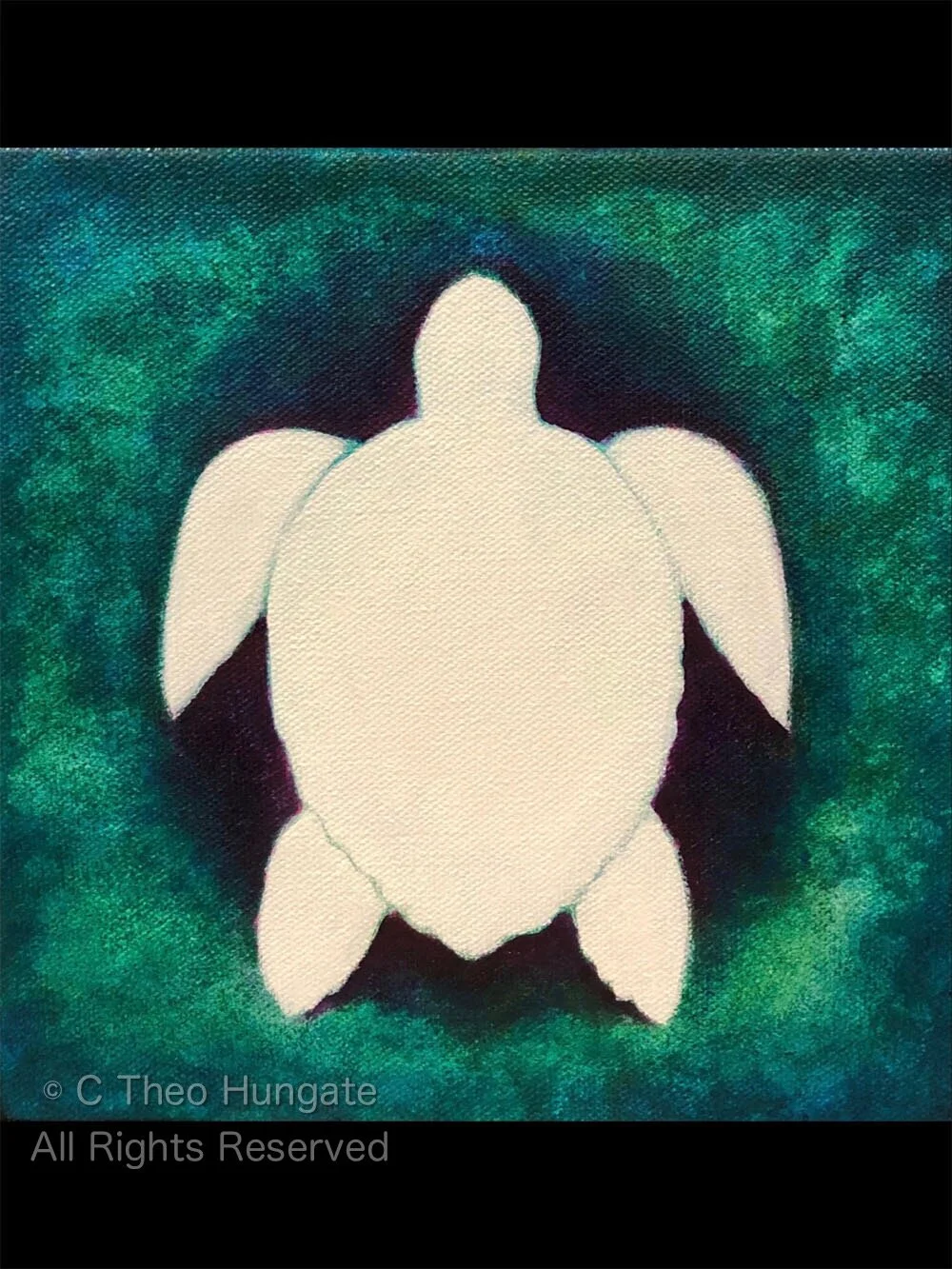 Ghost Turtle, 2019, acrylic on canvas, 8"x 8", $200