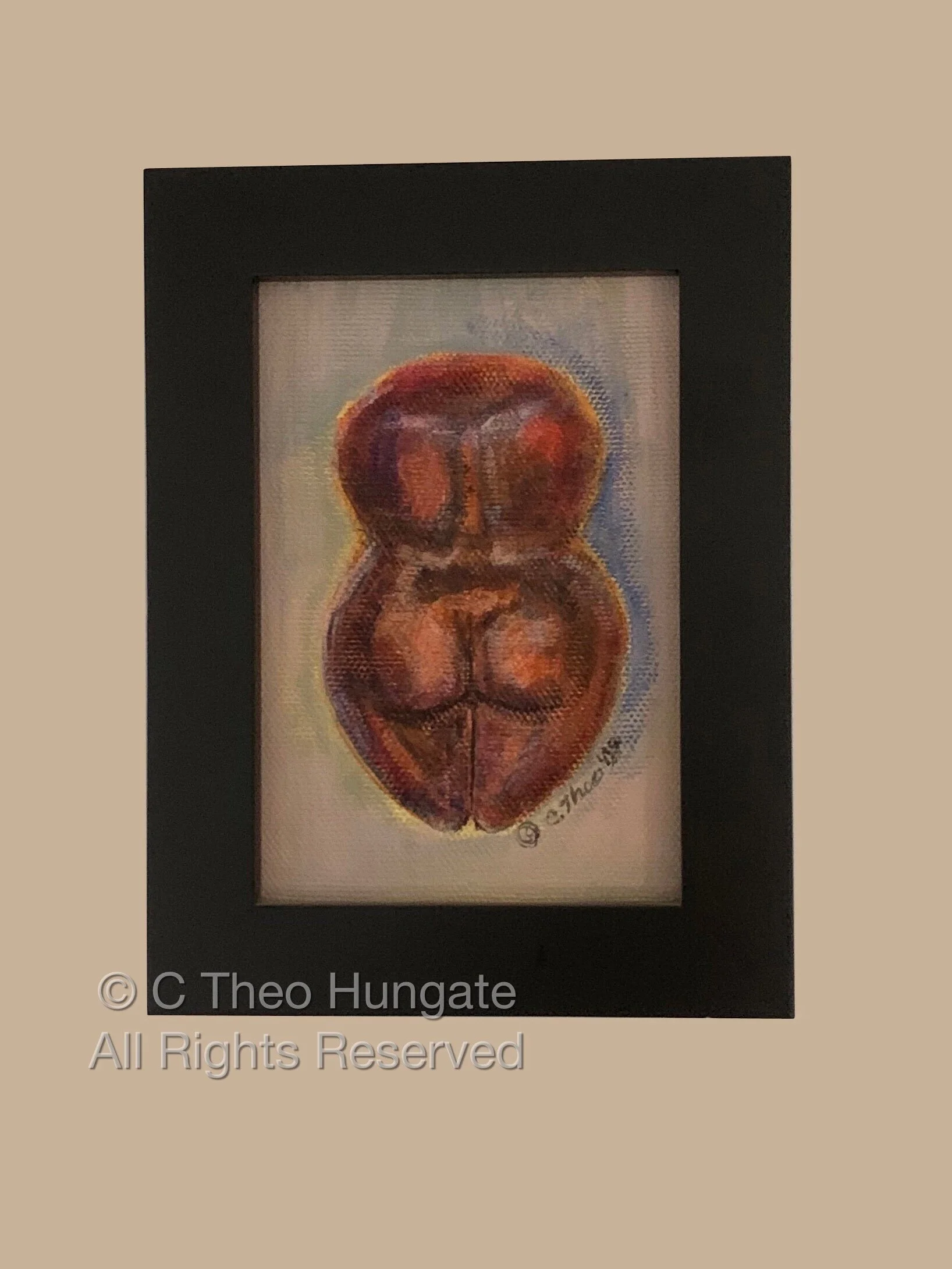 She Egg Back, 2006, acrylic on canvas, 5"x 4" (framed), $50