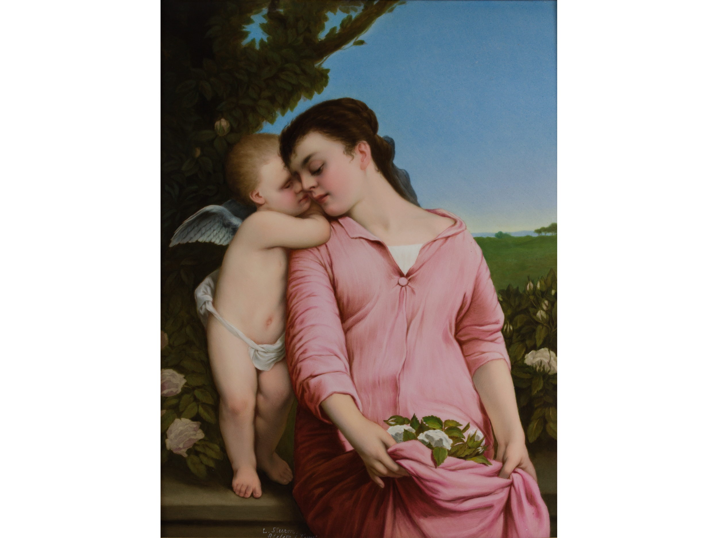 A Berlin (K.P.M.) Rectangular Plaque - Liebesgeheimniss (Love’s secret)
