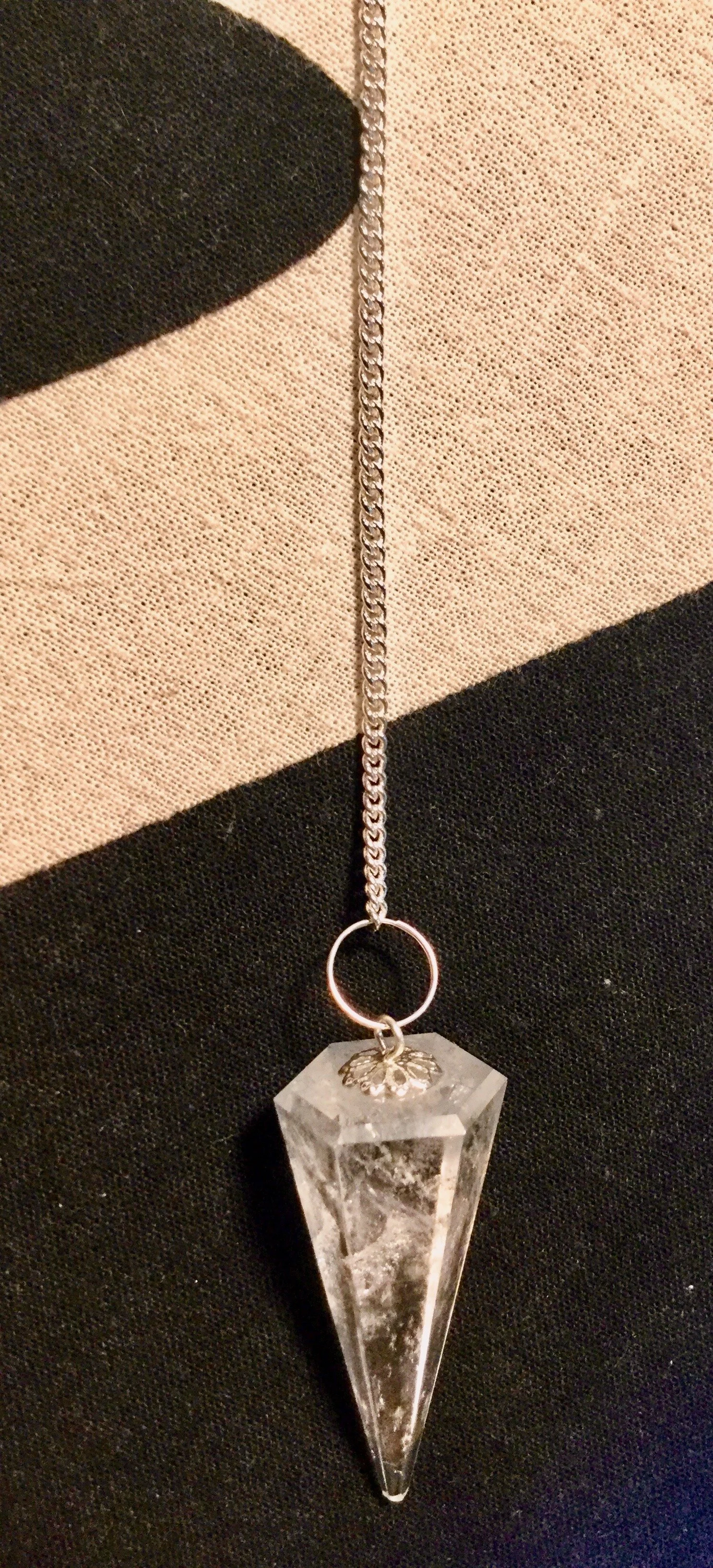 Crystal Dowsing Pendulum - Rock Quartz