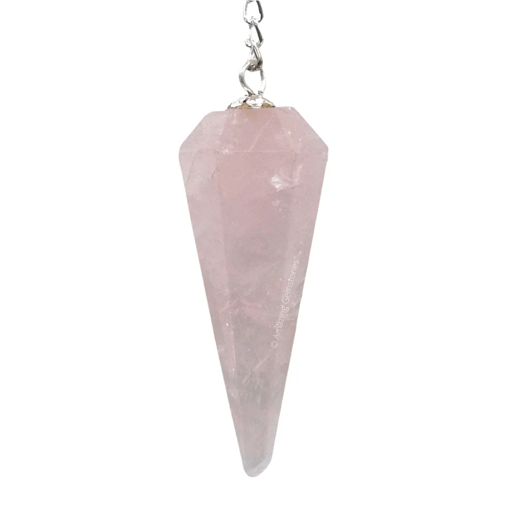 Crystal Dowsing Pendulum - Rose Quartz