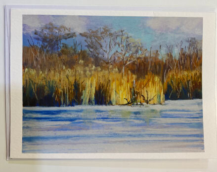 PASTEL PAINTING PRINT CARD OF WINTER SCENES  #2