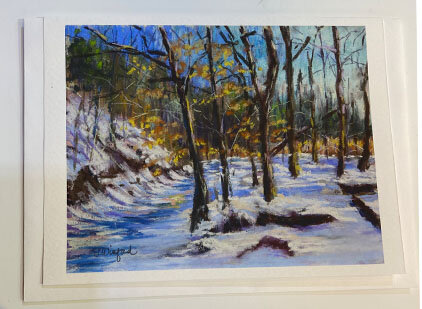 PASTEL PAINTING PRINT CARD OF WINTER SCENES  #1