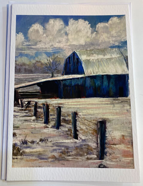 PASTEL PAINTING PRINT CARD OF WINTER SCENES  #4