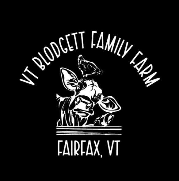 black and white logo for the Blodgett Family Farm